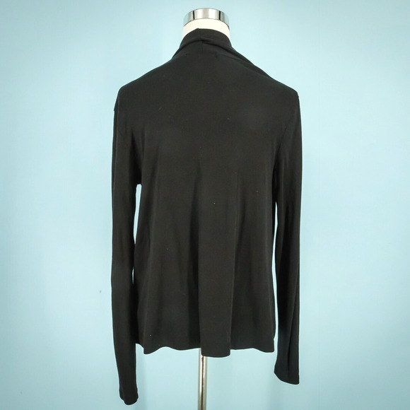 Cut Loose Size Medium M Black Draped Open Crop Boxy Artsy Knit Cardigan Sweater - Picture 2 of 6